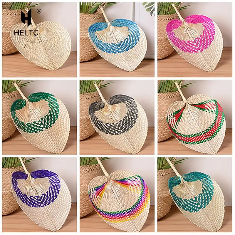 

Бамбуковый веер в форме персика ручной работы «сделай сам», летний охлаждающий цветной веер в китайском стиле, яркие плетеные полоски, ручн...