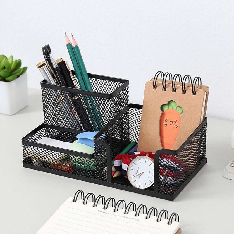 

Multi-function Desktop Pen Holder Office School Supplies Storage Case Box Desk Pen Office Organizer Desktop Stationery Case