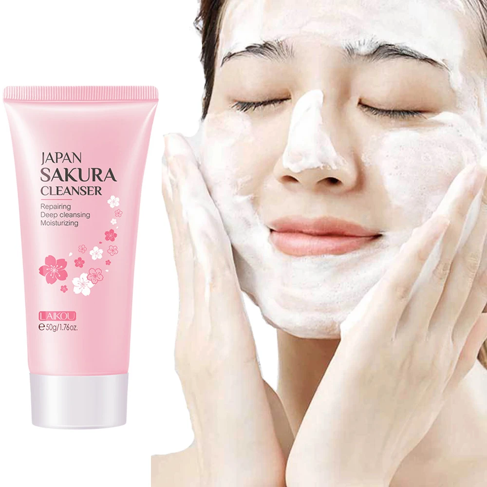 

Очищающее средство для лица Sakura, увлажнение, сужение лица, Глубокая очистка, контроль жирности, удаление черных точек, уход за кожей, очищени...