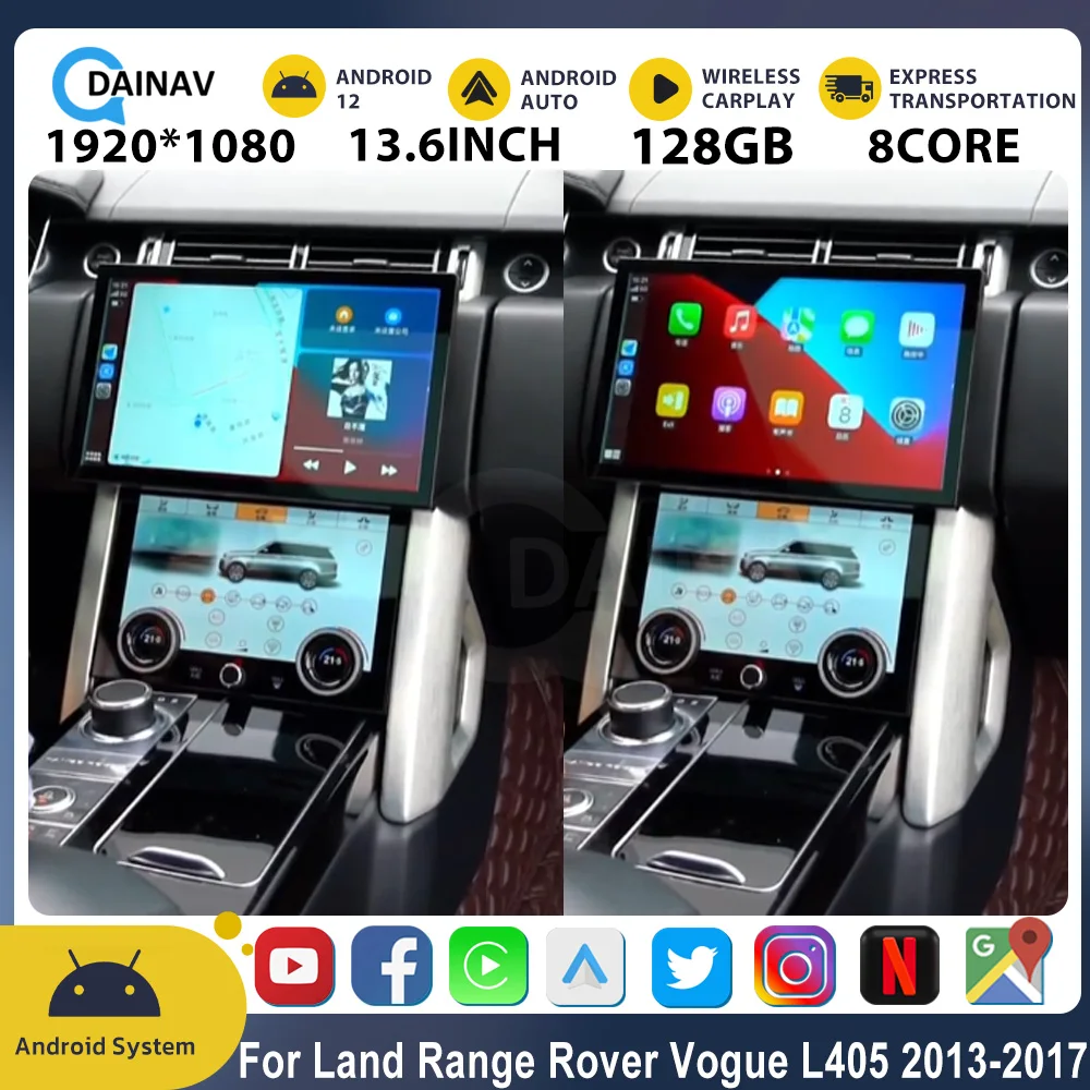 

Android 12 Car Radio For Range Rover Vogue L405 2013-2017 13.6 Inch Large Touch Screen With AC Panel GPS Navigation Multimedia