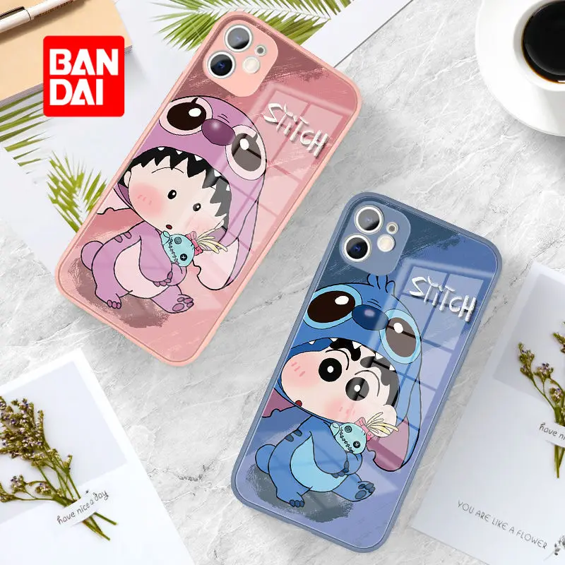 

Bandai Kawaii стеклянный чехол для телефона iPhone 13 13Pro 12 12Pro 11 Pro X XS Max XR 7 8 Plus мультяшный чехол противоударный мягкий чехол
