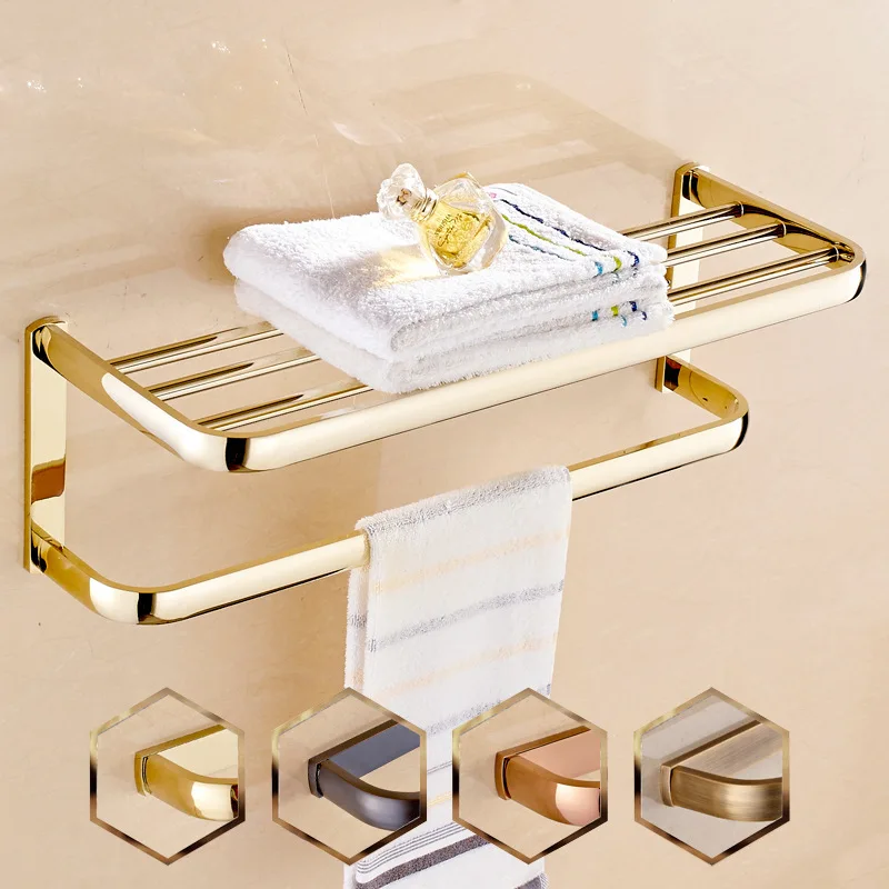

Brass Bathroom Accessories, Black Ancient Towel Bar,Gold Copper Towel Rack, Rose Gold Towel Shelf bathroom Hardware set Antique