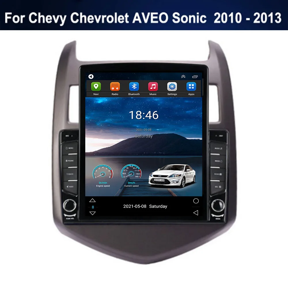 

For Tesla Style 2Din Android 12 Car Radio For Chevy Chevrolet AVEO Sonic 2010 -13 Multimedia Video Player GPS Stereo Carplay DSP
