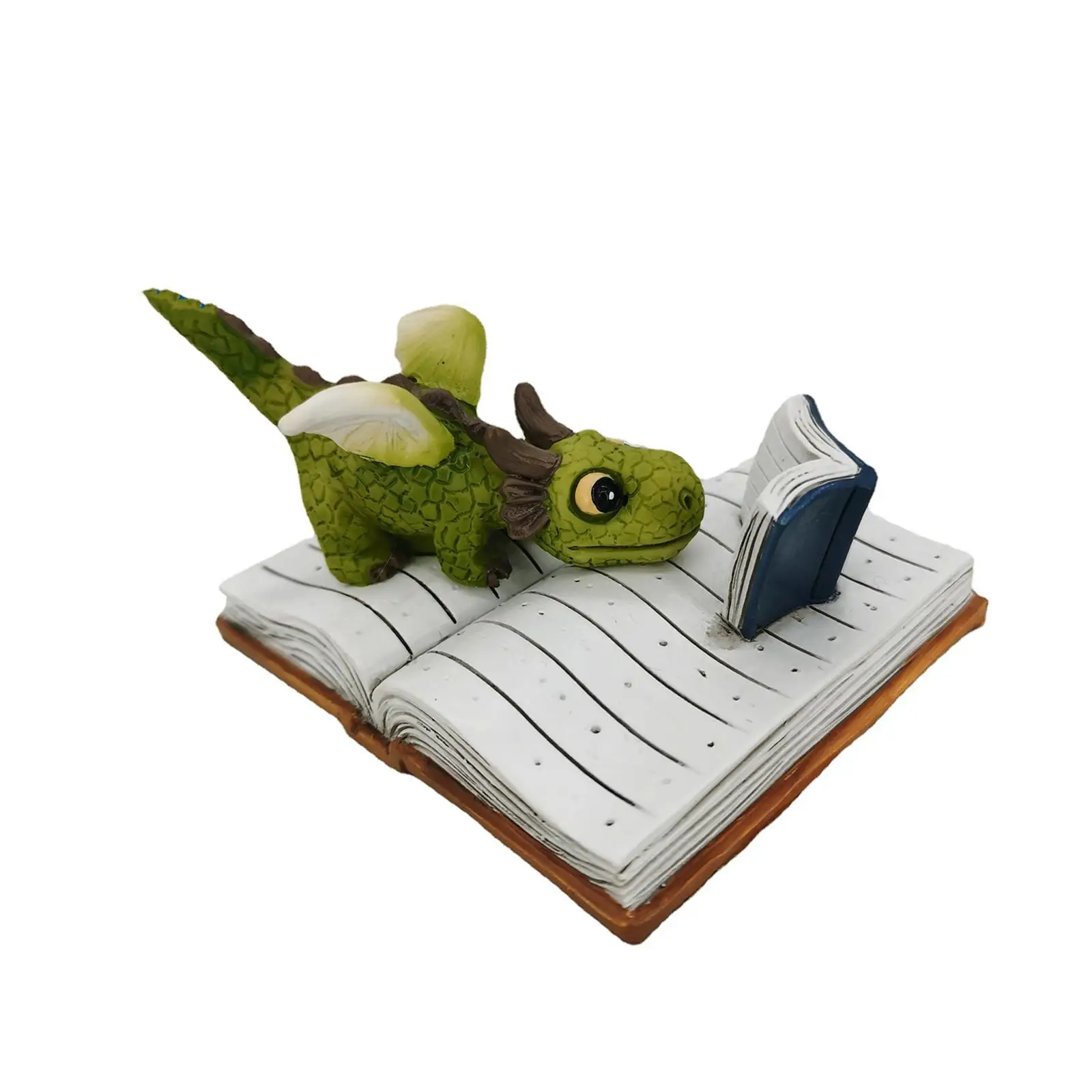 

Dragon Figurine Dragon Reading Book Statue Collection Dragon Sculpture Resin for Garden Table Decoration