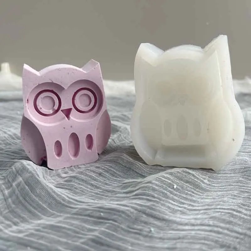 Frog Elephant Giraffe Owl Silicone Fondant Mold DIY Soft Pottery Clay Aromatherapy Gypsum Candle Soap Mould Plaster Resin Molds images - 6