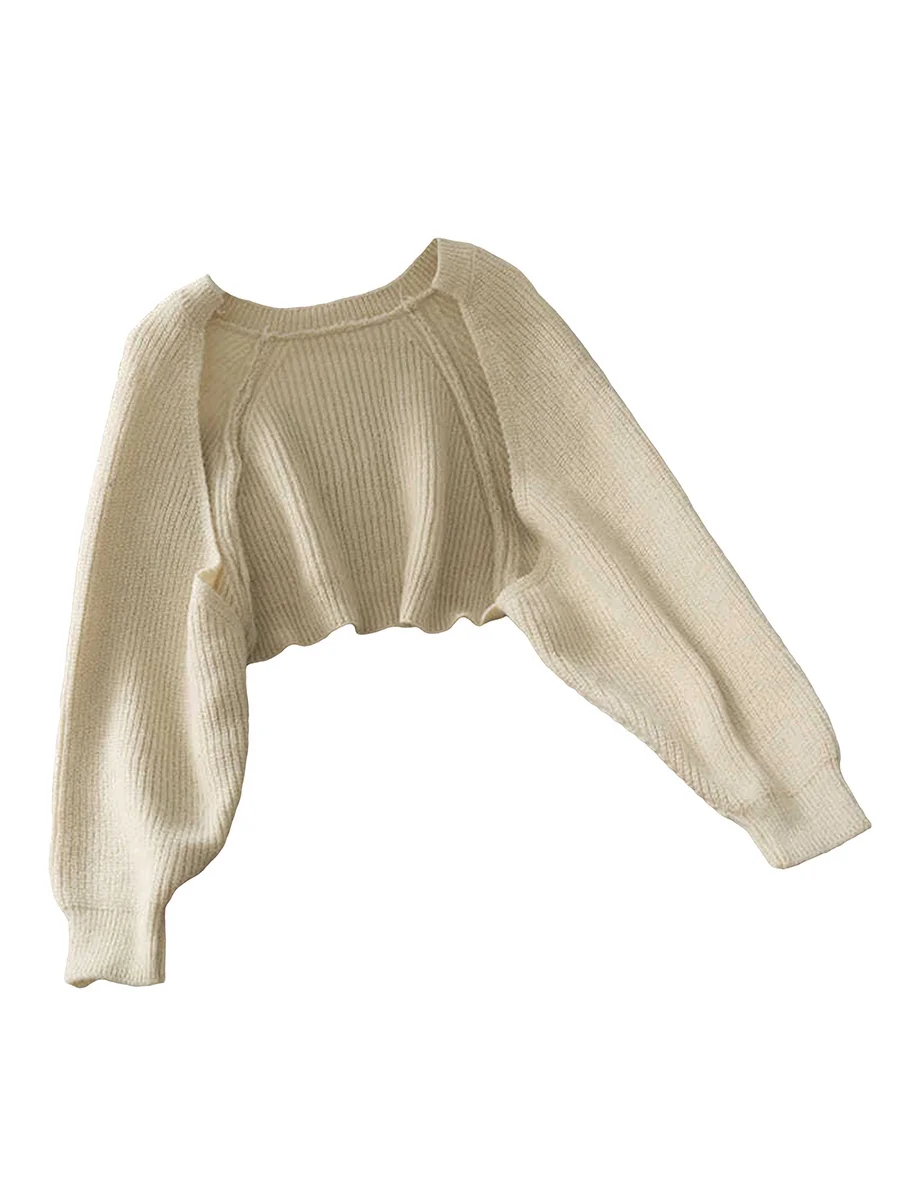 

Women s Chunky Knit Sweater Cardigan Long Sleeve Oversized Open Front Cropped Bolero Shrug Top