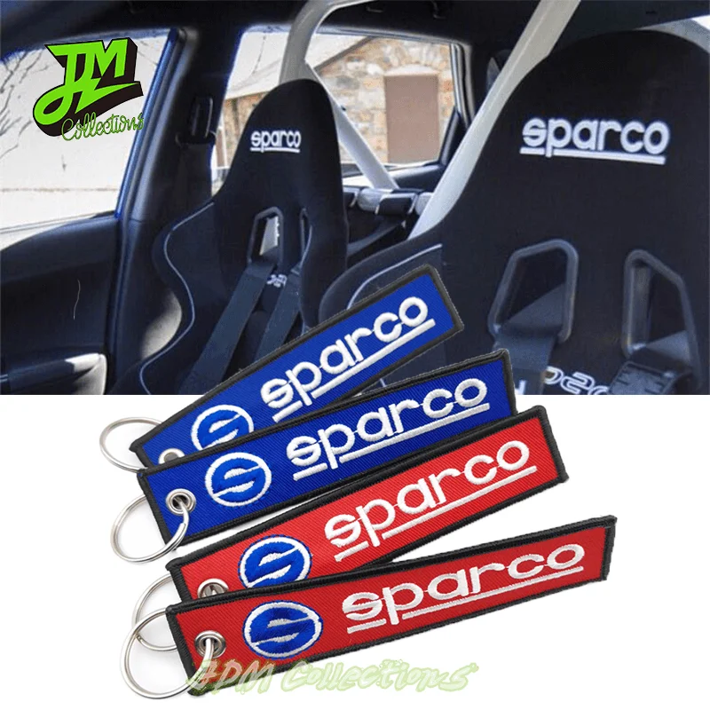 

Sparco Logo Car Keychain JDM Style Racing Keyring Embroidery Nylon Weaving Key Strap Backpack Buckle Auto Key Holder Accessories