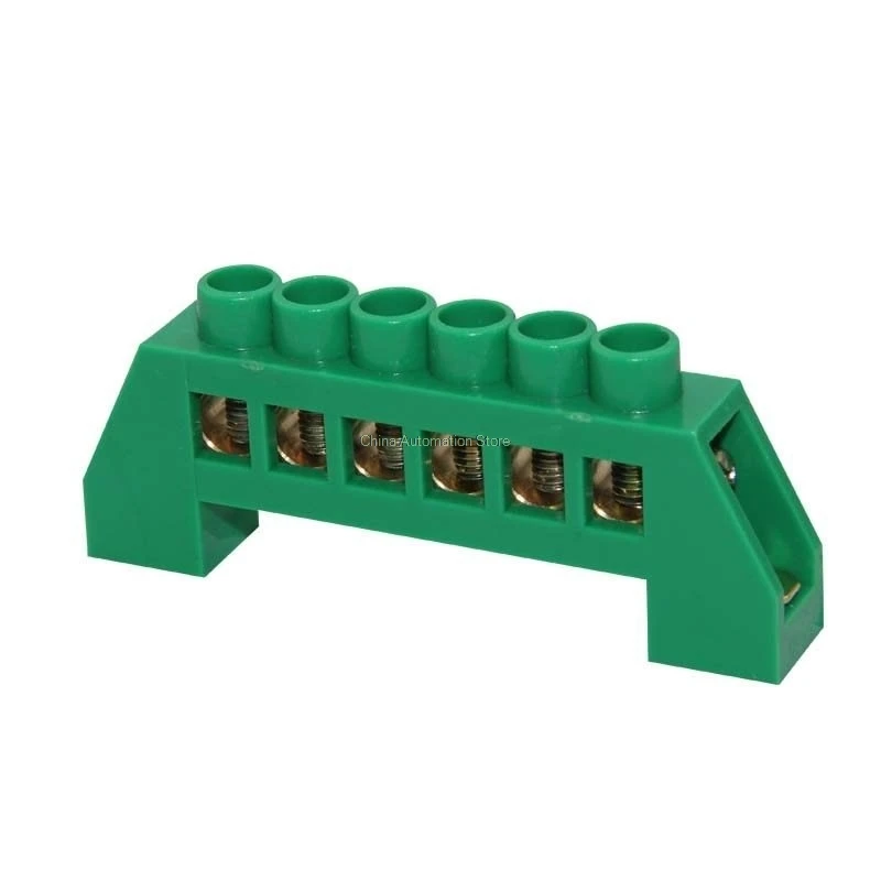 

Green Screw Brass terminal block Earth And Neutral block with 6 Pole