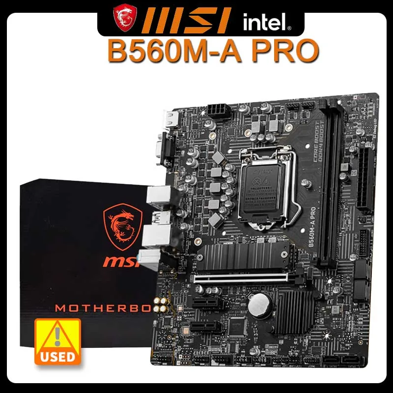 

LGA 1200 motherboard MSI B560M-A PRO Intel B560 Supports 10th 11th Intel Core cpu 2×DDR4 64GB PCI-E4.0 M.2 USB3.2 HDMI Micro ATX