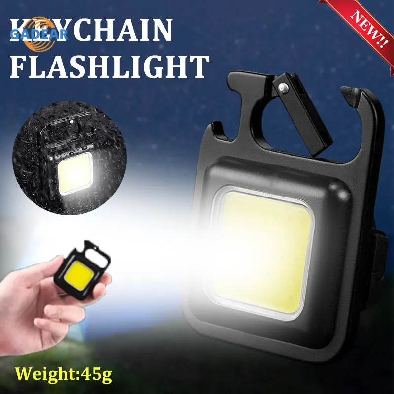 

Mini LED Flashlight Keychain Lighting Rechargeable Pocket Working Light Portable Multifunctional COB Outdoor Camping Light