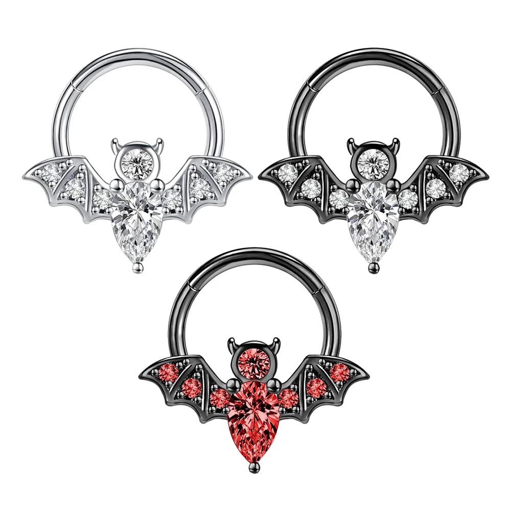 

Nose Ring Rings Stainless Steel Hoops Jewelry Womenearring Hypoallergeniccool Small Bat Cartilage