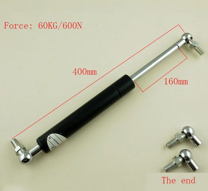 

60KG/132lb 400mm Force 160mm Long Stroke Auto Gas Spring Hood Lift Support 400*160mm Central Distance M8 Gas Springs in Springs