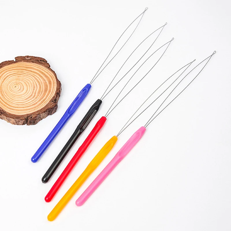 

Micro Rings Loop Tool Threader Pulling Needle for Beading Thread Perforation Durable Threader with Handle