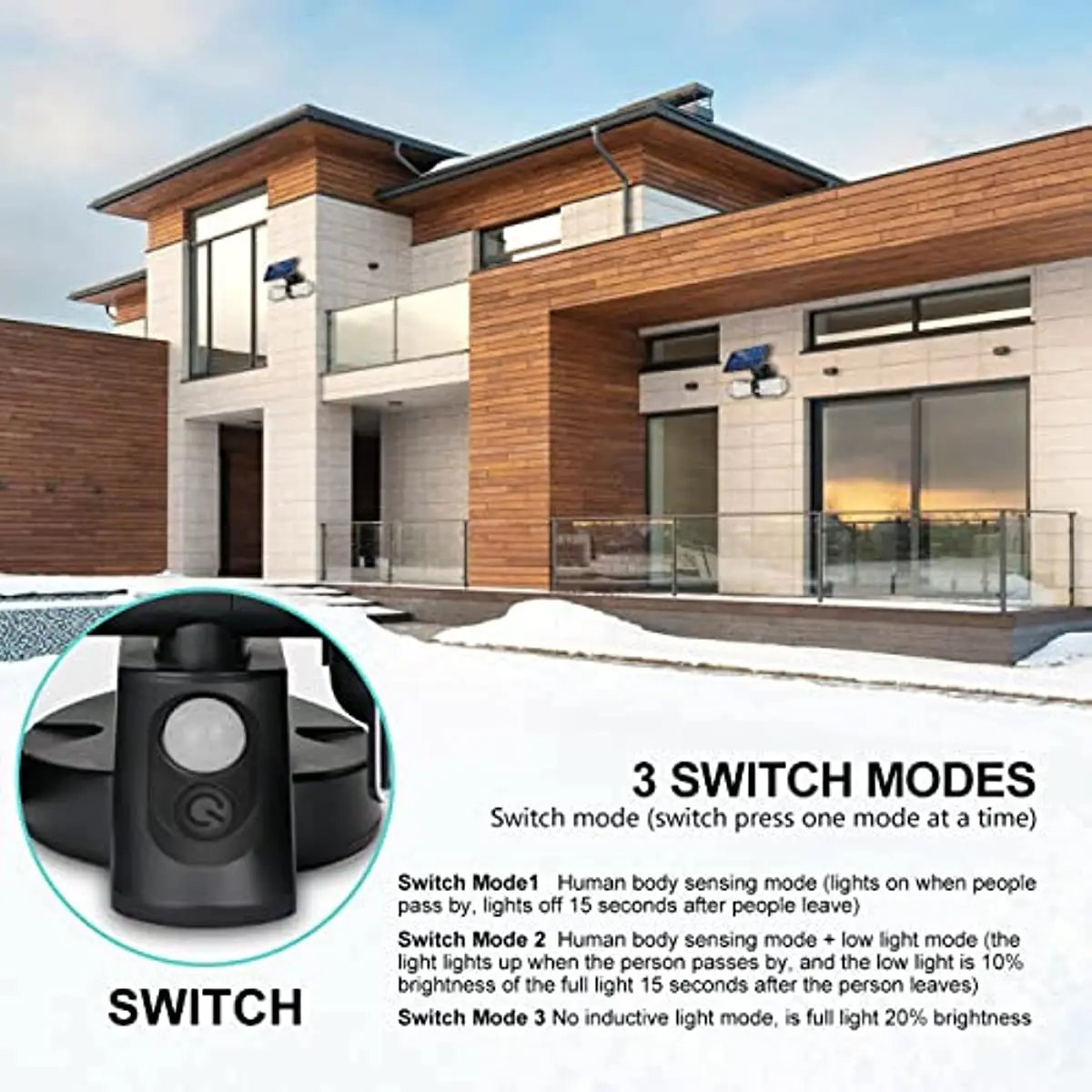 Прохладный дом-Солнечный свет с датчиком движения солнечные