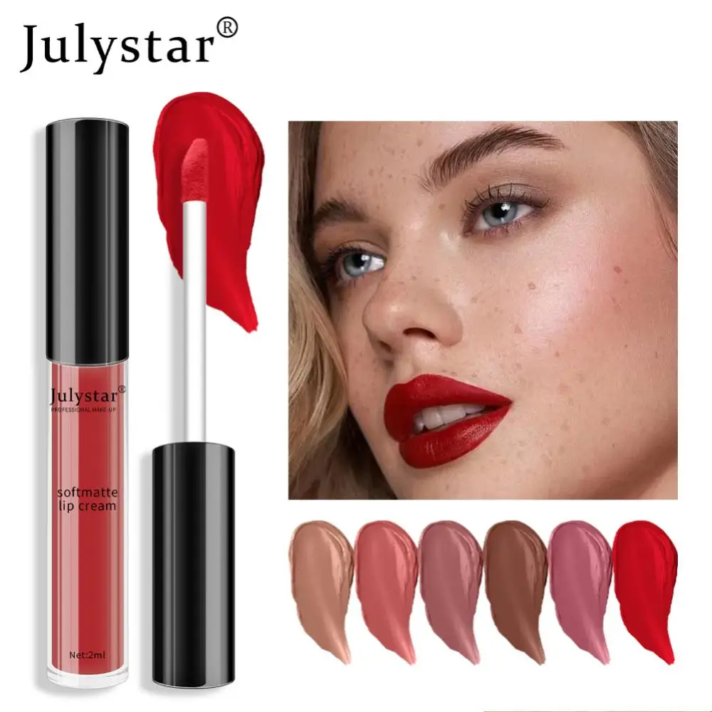 

NEW Red Waterproof Nude Matte Velvet Glossy Lip Gloss Lipstick Lip Balm Sexy Red Lip Tint 6 Colors Women Fashion Makeup Gift