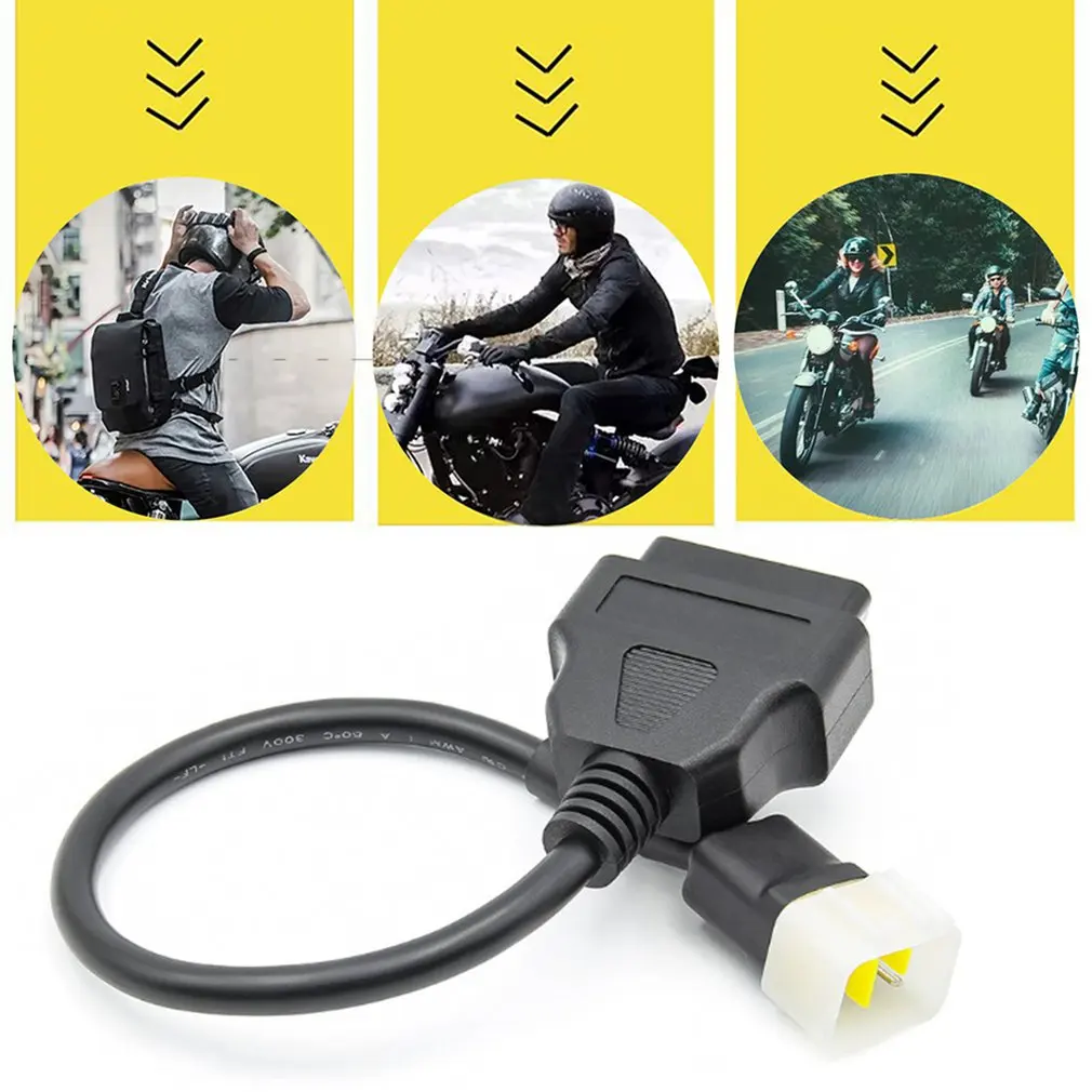 

Car 6 Pin OBD To 16 Pin OBD2 Diagnostic Tool Adapter Extension Cable Auto Accessories Compatible For Motorcycle Motor