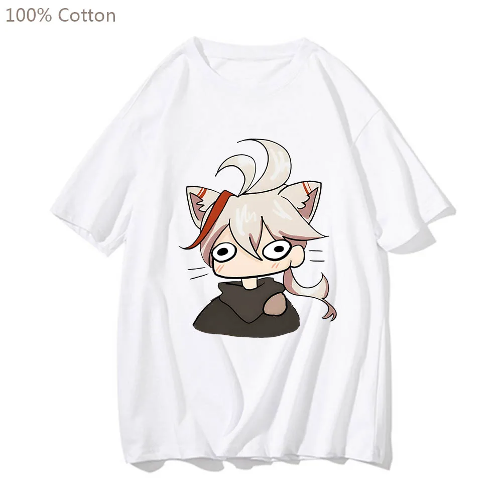 

Genshin Impact Manga Printed T-shirts Kawaii Anime Tshirt 100% Cotton Gothic Punk Tee-shirt Soft Funko Pop Men/women T-shirt