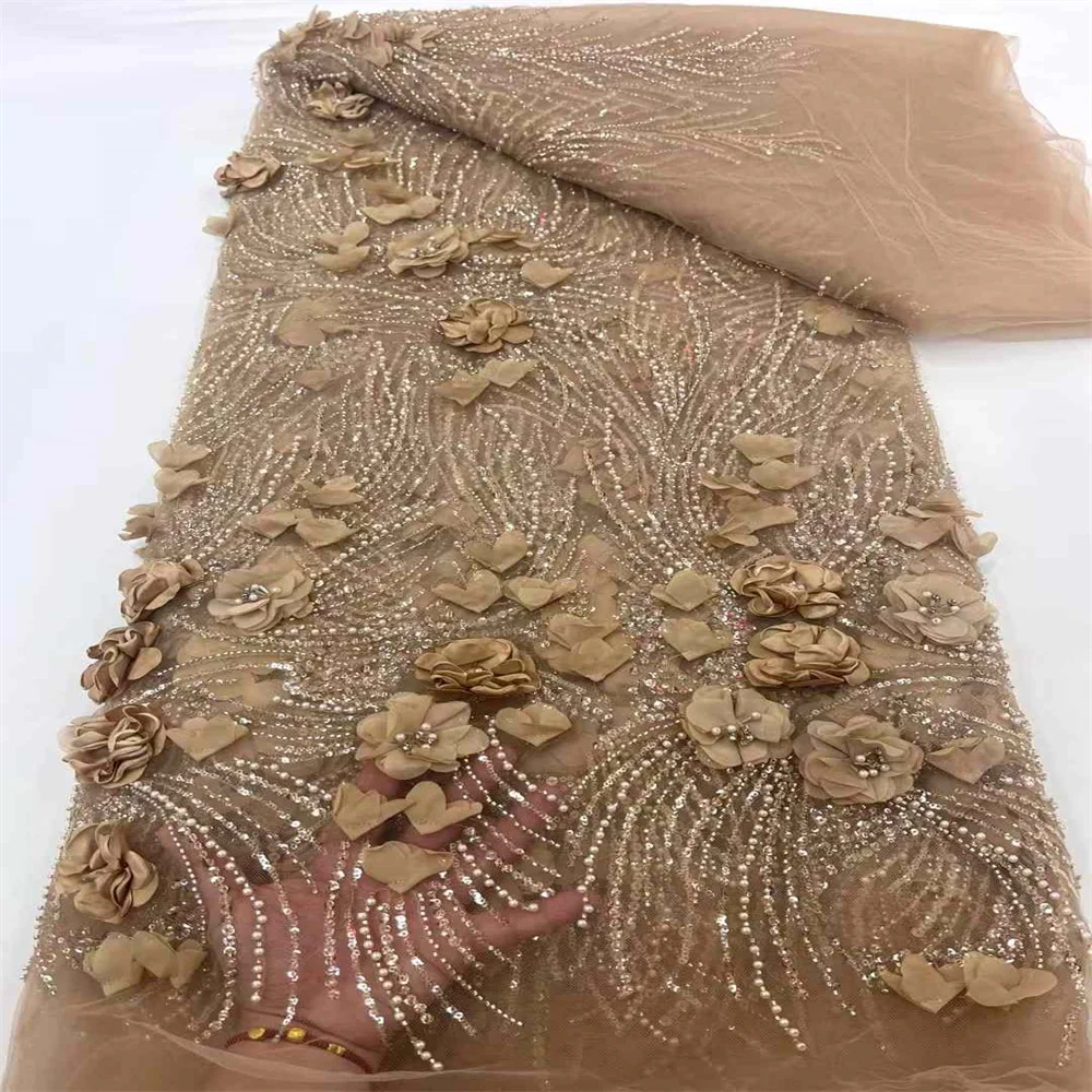 Новейшая африканская кружевная ткань 2024 высокое качество вышивка 3d цветы