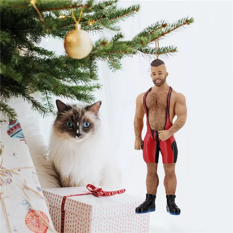 

3D резиновые мужские украшения в виде русалки, персонализированная Рождественская елка, оригинальные детские подарки, рождественская подве...