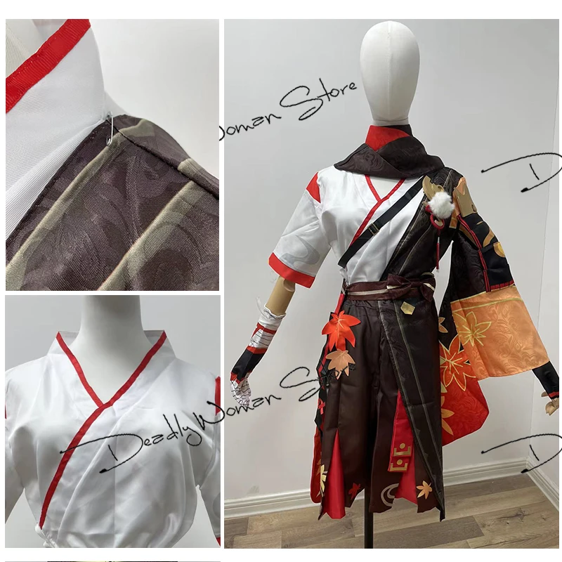 Аниме игра Genshin Impact Kiryu Kazuha боевой костюм каэдехара Wanye Униформа парик Косплей