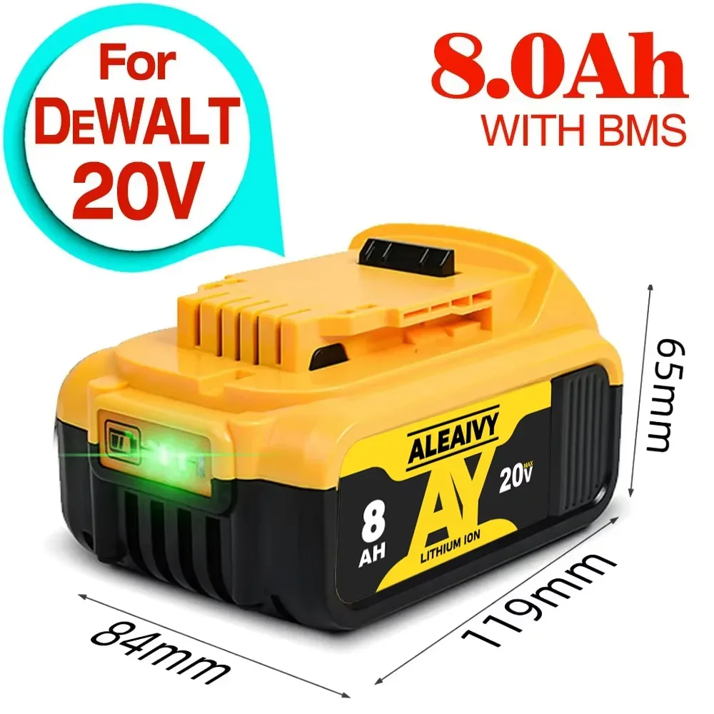 АККУМУЛЯТОР ALEAIVY для Dewalt DCB200 20 В 8 0 Ач/6 Ач/5 Ач Сменный аккумулятор совместимый с