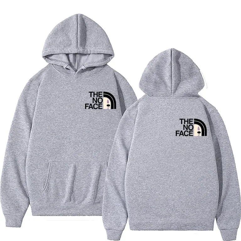 THE NO FACE Letter Logo Hoodie No Face Man Double Sided Print Hoodies Mens Streetwear Men Women Fashion Brand Design Sweatshirt