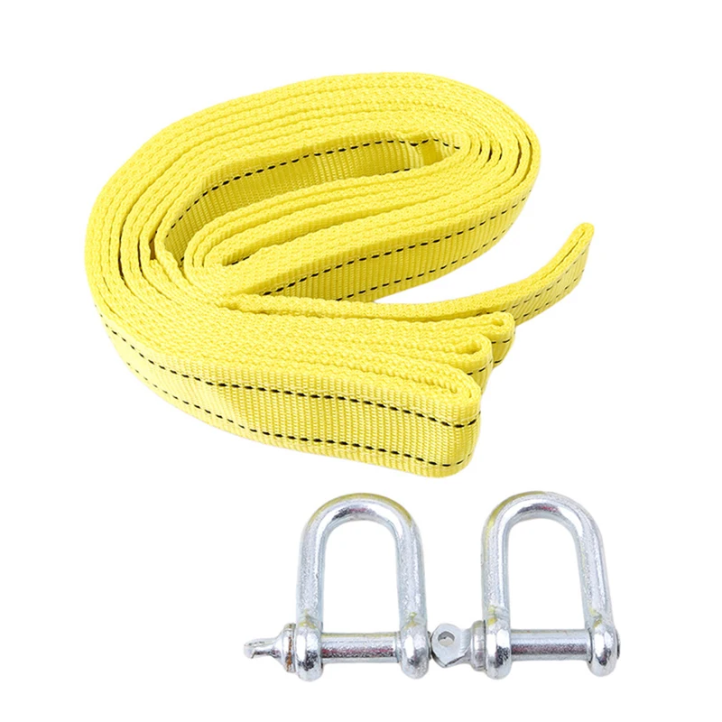 

4m Double Thicker Tow Rope Multifunction High Quality Yellow Car Accessories Tow Ropes For Car Truck Trailer