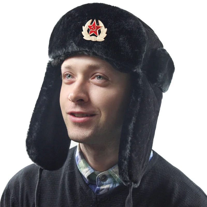 

Ushanka Russian Fur Hat Soviet Army Trapper Hat Trooper Earflap Hat Ushanka Eskimo Bomber Russian Hat
