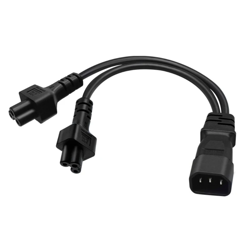 

3Pin Connector IEC320-C14 to IEC320-C5+C5 Converter Adapter Power Cable Cord 87HC