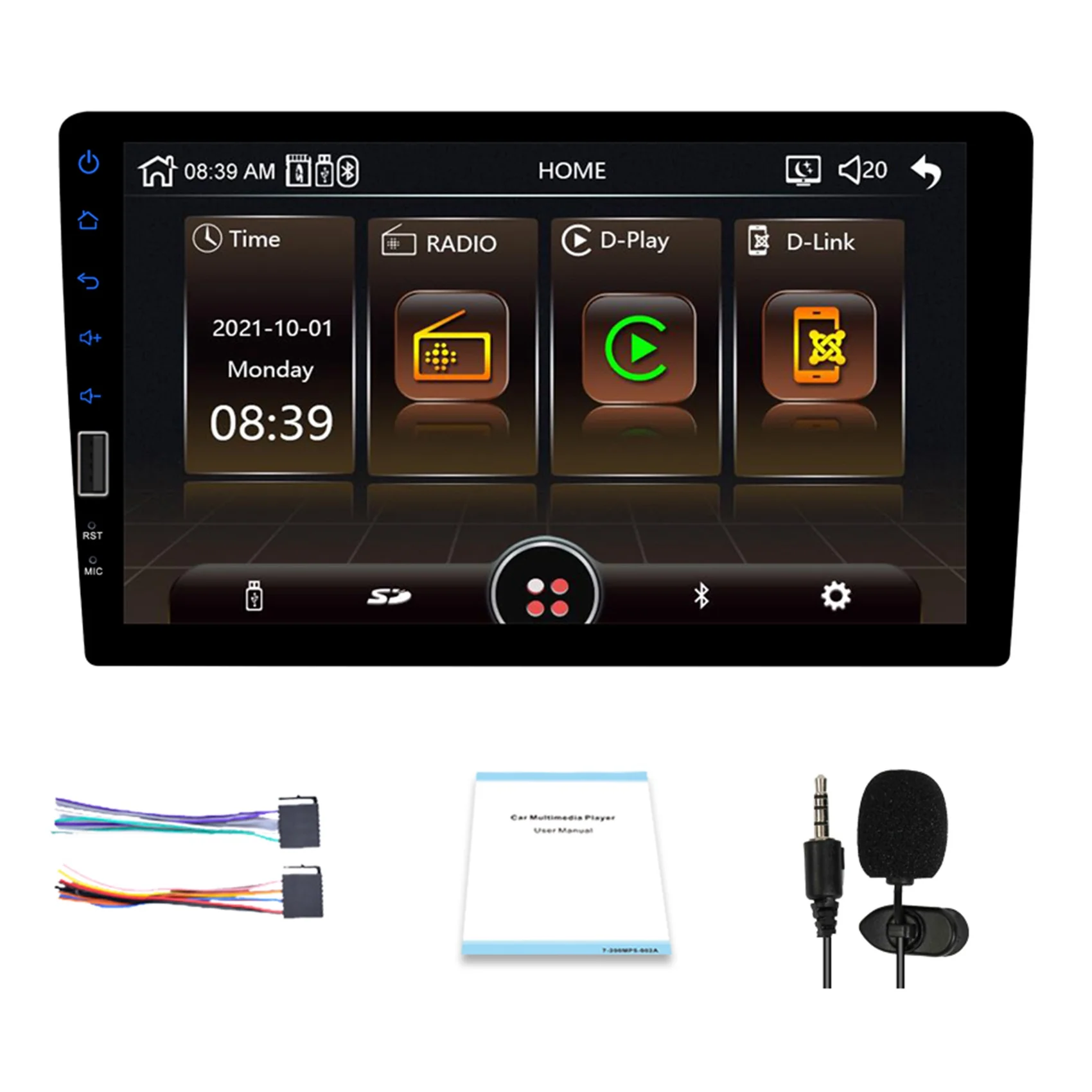 

1 Din Car Radio Autoradio Multimedia Player Touch Screen Car Stereo MP5 FM Bluetooth USB Camera Car 1 Din Player 7120