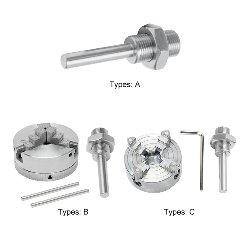 

3 Jaw Zinc Alloy Lathe Chuck Wood Turning Clamp Drilling Tool Threaded Back For Machine With Connecting Rod Chuck Hand Drill