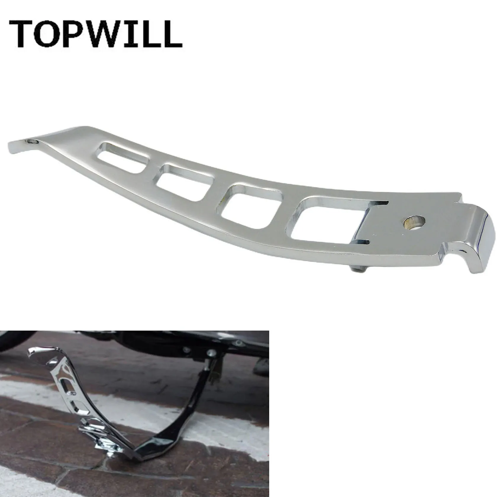 

Motorcycle CNC Stand Extension Kit Chrome Kickstand For Harley Dyna Street Bob Fat Bob FXDF Low Rider FXDL Switchback 1993-2017