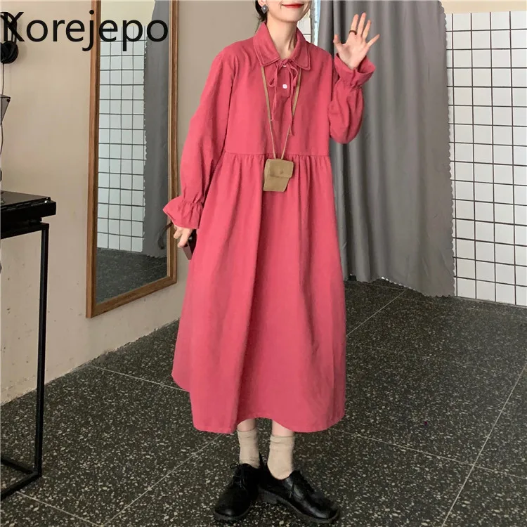 

Korejepo Cherry Red Dress Long Sleeve Women Spring and Antumn 2022 New Sweet French High Waist Thin A-line Age Reducing Dresses