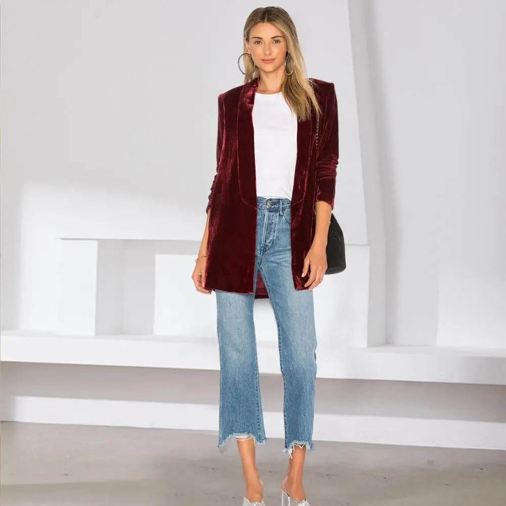

Trendy Lady Coat Cardigan OL Style Suit Coat Anti-pilling Women Autumn Coat