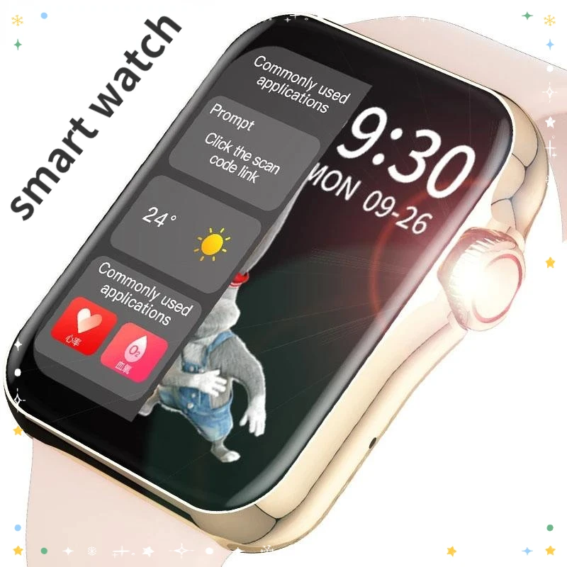 

Women Smart Watch Full Touch HD Screen Smart Watch Sport Tracker Calling SmartWatch Heart Rate BP ECG With Music Playback Watch