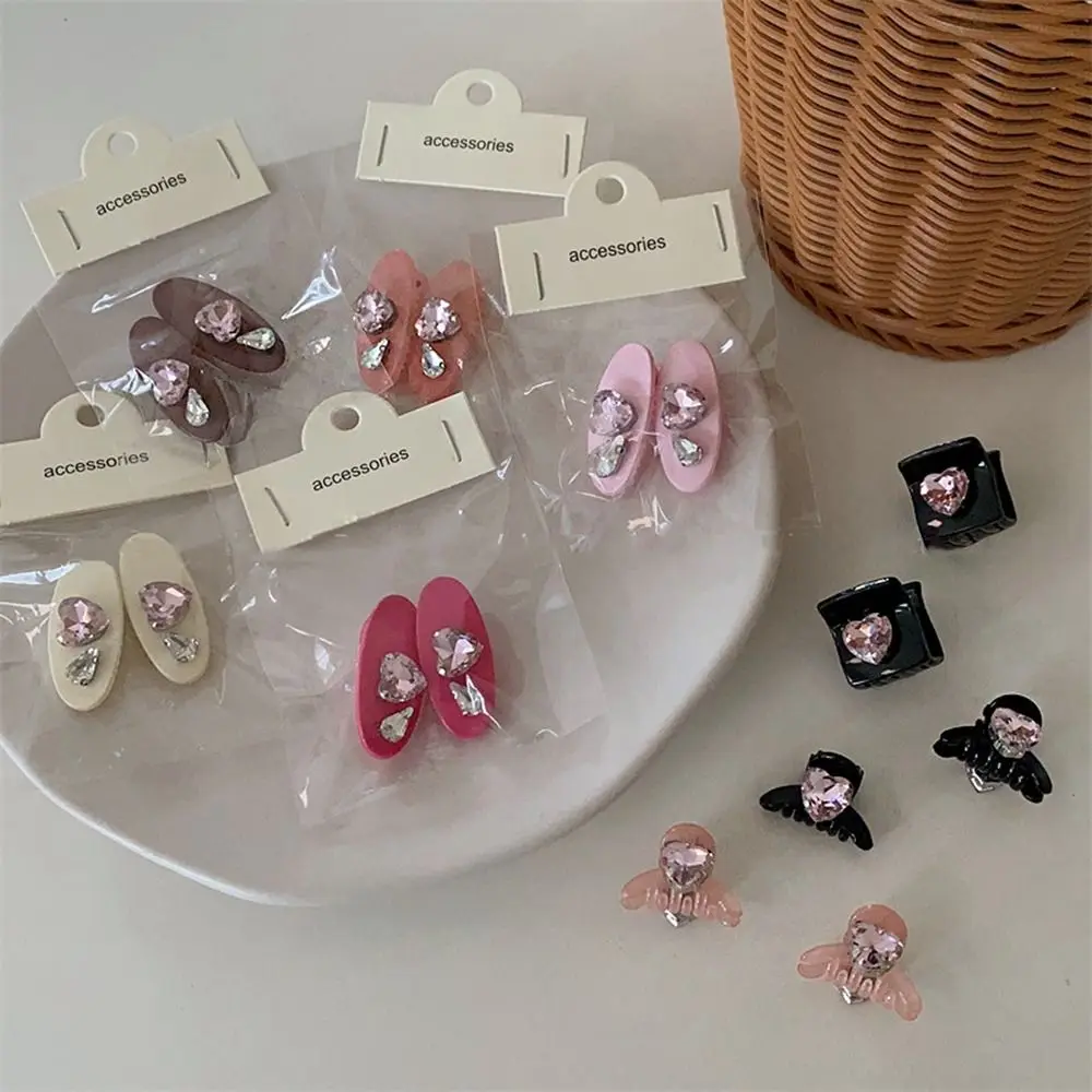 

Geometry Shape Heart Zircon Princess Hairpin Female Hair Accessories Mini Hair Claw Set Korean Style Headwear Diamond Hair Clip