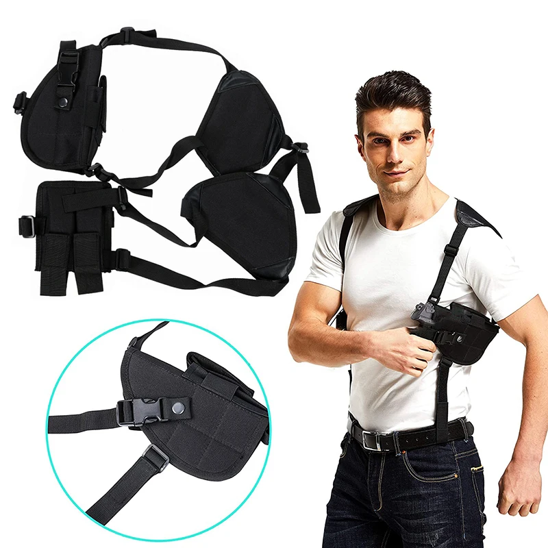 

Tactical Gun Holster Universal Left Right Hand Pistol Gun Carry Pouch Concealed Shoulder Holster For Glock 17 19 Gun Accessories