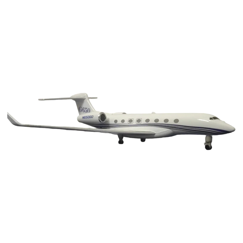 Фото Масштабная модель самолета Gulfstream G650ER (200 масштаба, 20 см) из ABS-пластика и сплава, с колесами, детская игрушка-украшение. №2