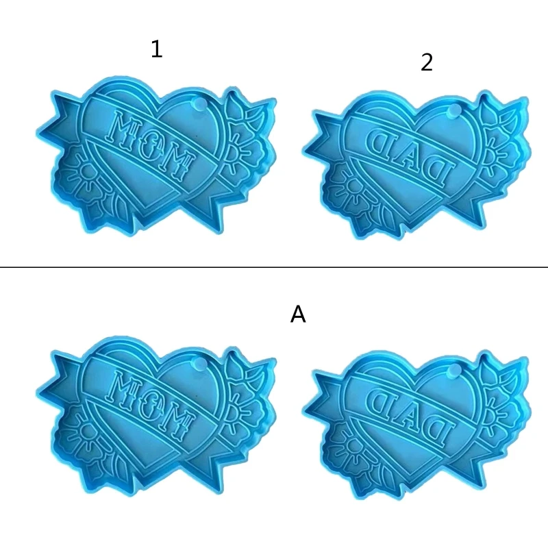 

MOM DAD Mirror Mold DIY Pendant Crafting Mould for Father and Mother's Day Gift