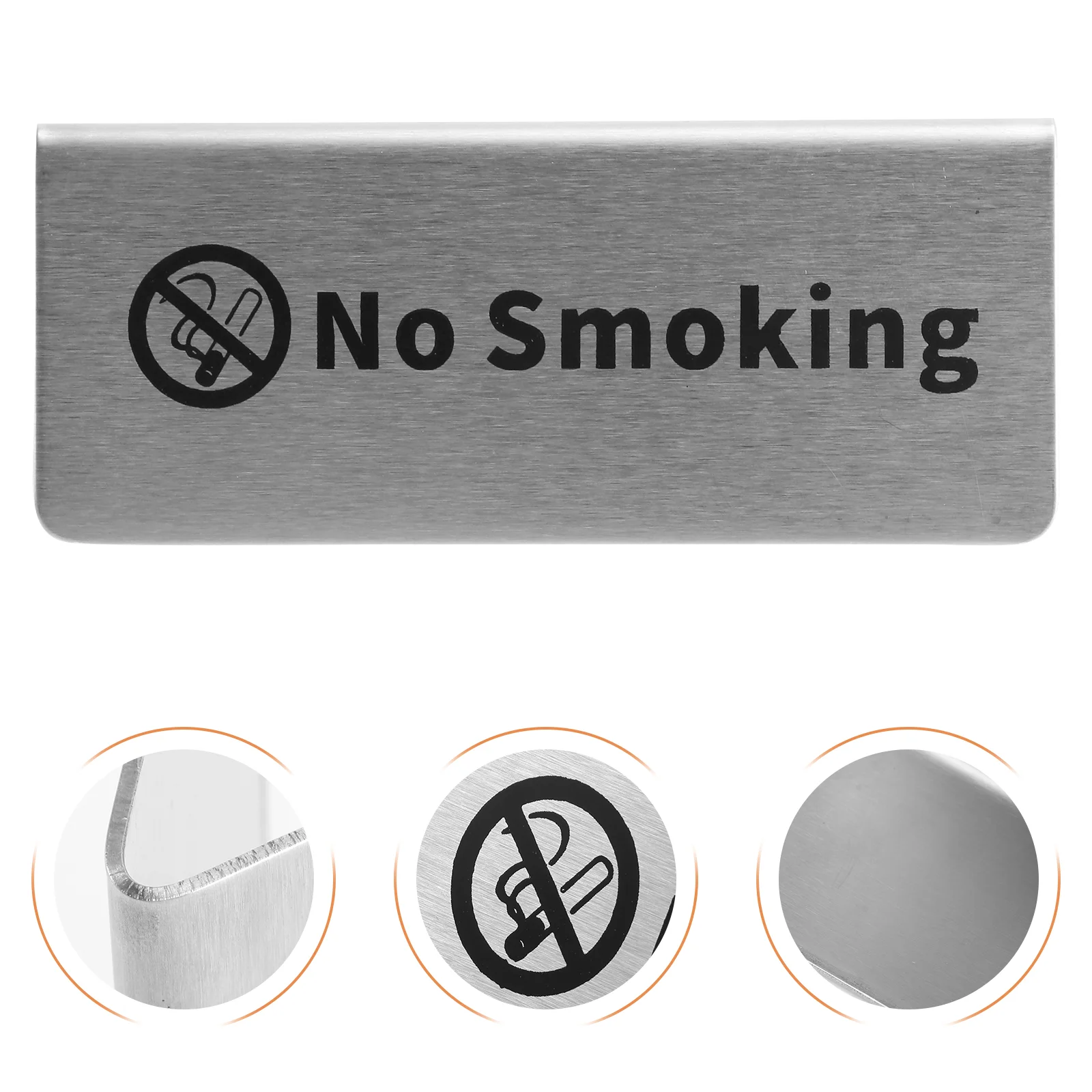 

Stainless Steel No Smoking Sign Double Side Table No Smoking Sign for Office Decoration