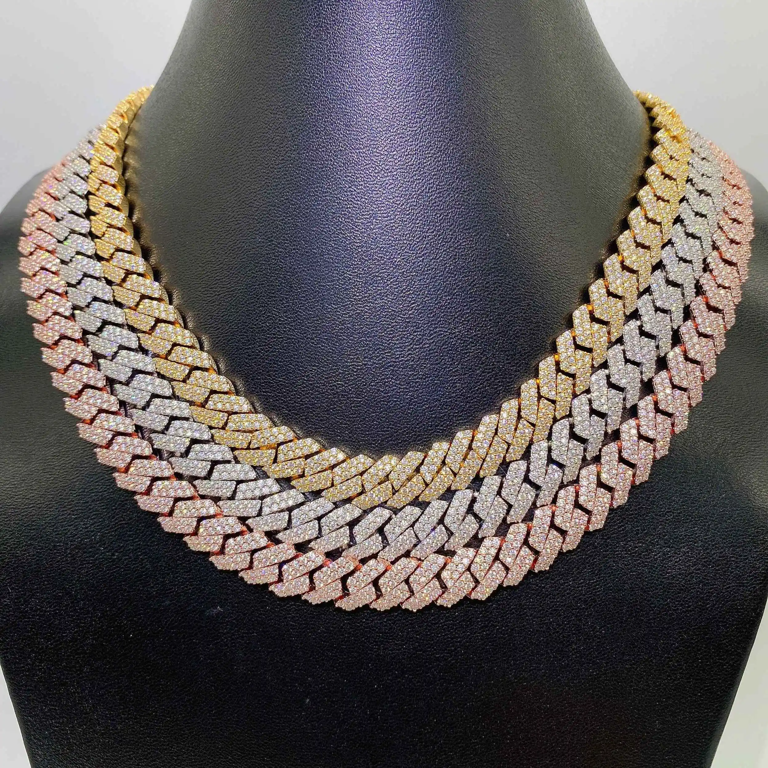 High Quality Moissanite Cuban Chain Necklaces For Men S925 Silver Real Diamond Hand Chain Women Moissanite Jewelry Pass Tester