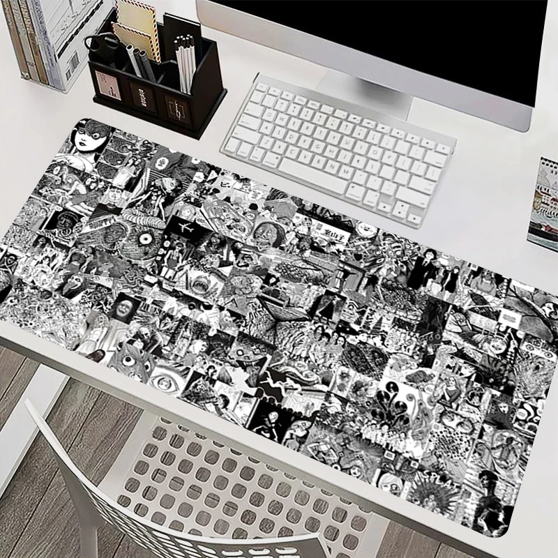 Коврик для мыши J-junji Ito, черный, для офиса, ноутбука, ПК, геймеров, для клавиатуры, аниме-дизайн, нескользящий, увеличенный, для игрового компьютерного стола (art.: 3920dbea6d7bc) - 3920dbea6d7bc