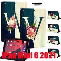 cover for ipad mini 6 pu leather case for ipad mini 6th generation 8 3 inch 2021 initial letter pattern folding case cover