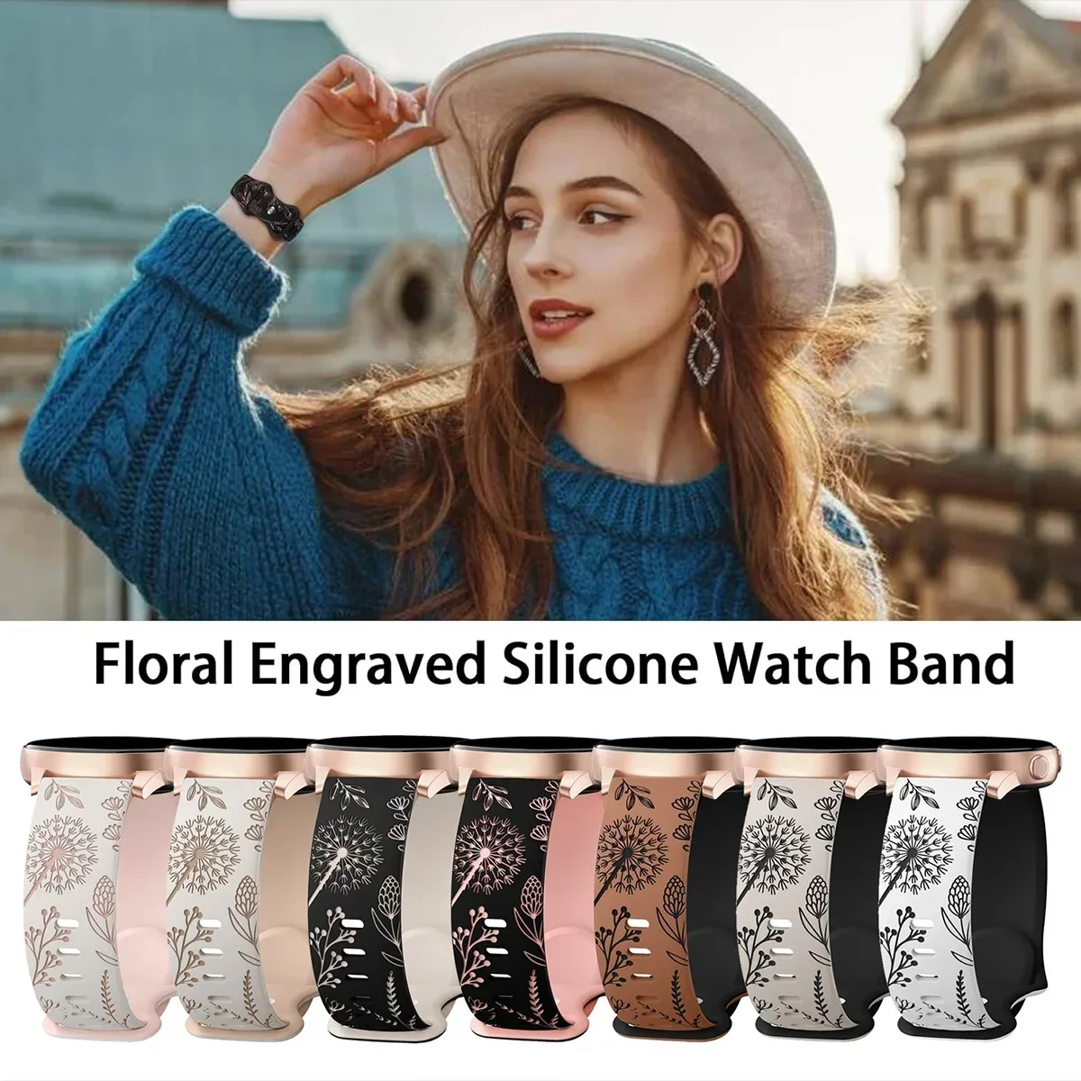 Silicone Strap For Samsung Galaxy Watch 4/5/6/7 40mm 44mm 5 Pro 45mm Two-Tone Dandelion Band for correa 6/4 classic