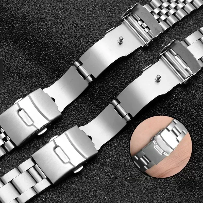 Фото Ремешок для часов из нержавеющей стали для Casio Duro MDV-107-1A MDV-106, Marlin, складная пряжка, дизайн №3