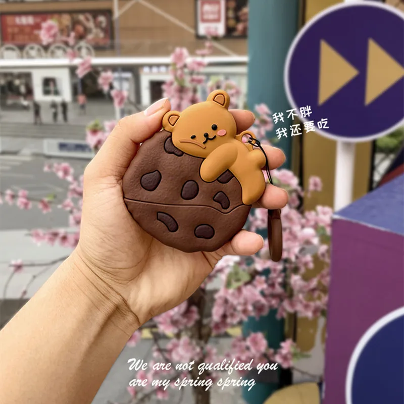 

Trendy Bear Cookie Car Keychain For Geely Lynk & Co car key case 01/02/03+/02 global version creative bear cute female key case