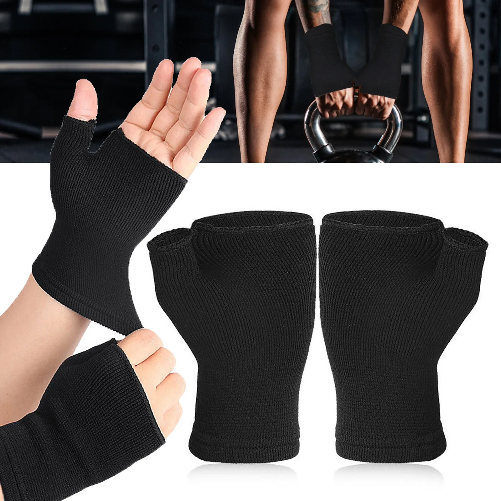 

Anti Half Finger Elastic Pressure Protective Gloves Mens Summer Protection Half Finger Outdoor Hiking Driving Cycling Riding