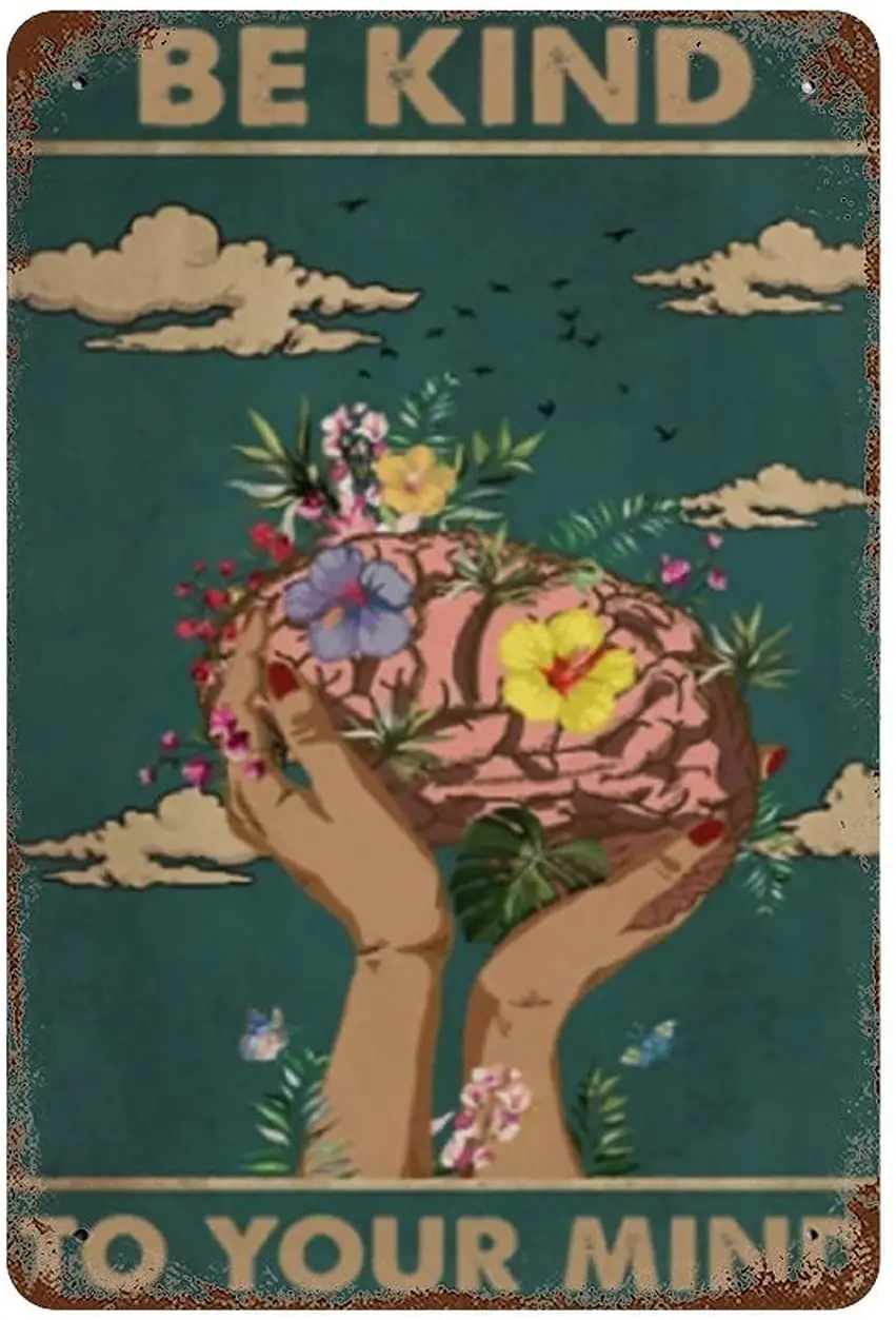 Старинная металлическая жестяная вывеска с надписью на английском языке быть