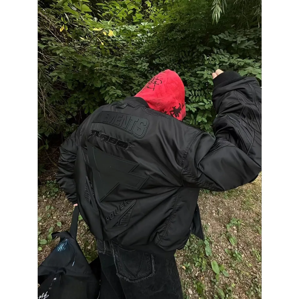 NIGO мужской зимний черный гоночный костюм High Street Trend винтажная летная куртка