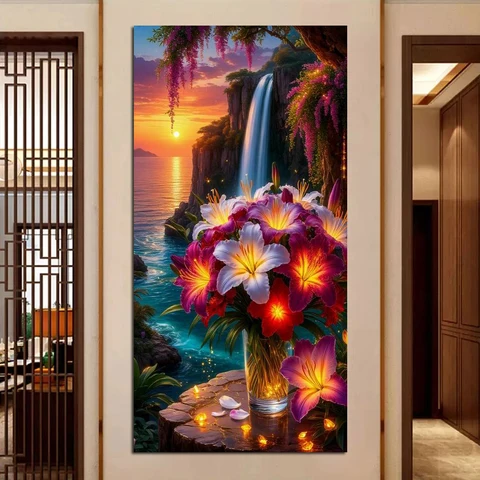 Алмазная живопись Fatcat Красочная ваза с лилией